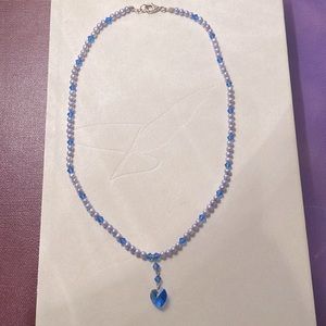 Sapphire heart charm necklace